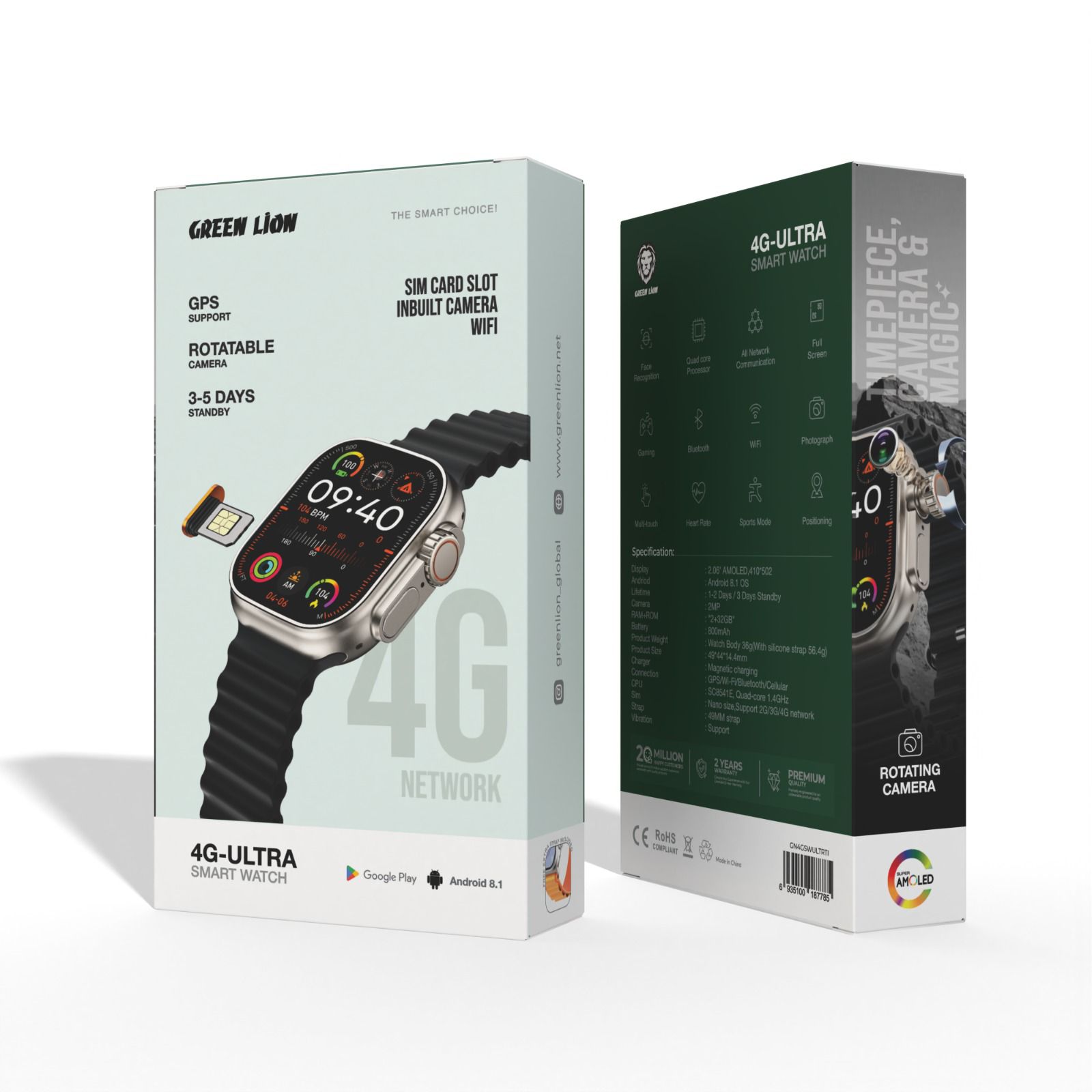 ساعت هوشمند گرين لاين 4G-Ultra Greenlion